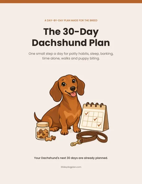 The cover of The 30-Day Dachshund Plan